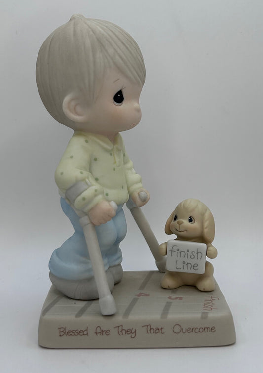 Precious Moments Blessed Are They That Overcome Vintage 1987 Hand Painted Porcelain Collectible Figurine New Original Box Tags Mint
