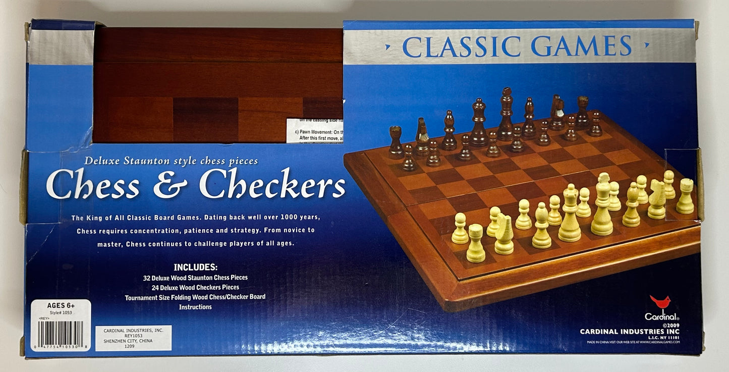 Chess & Checkers Cardinal Industries Inc Classic Games