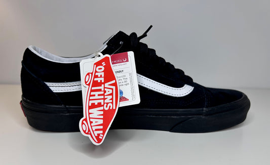 VANS HEIQ Eco Dry Low Top Solid Black White Accent Suede Shoes Size Mens 8.5 Womens 10 New