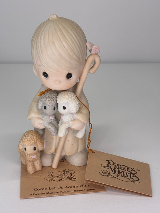 Precious Moments Vintage 1986 We Belong to the Lord Hand Painted Porcelain Collectible Figurine Original Box
