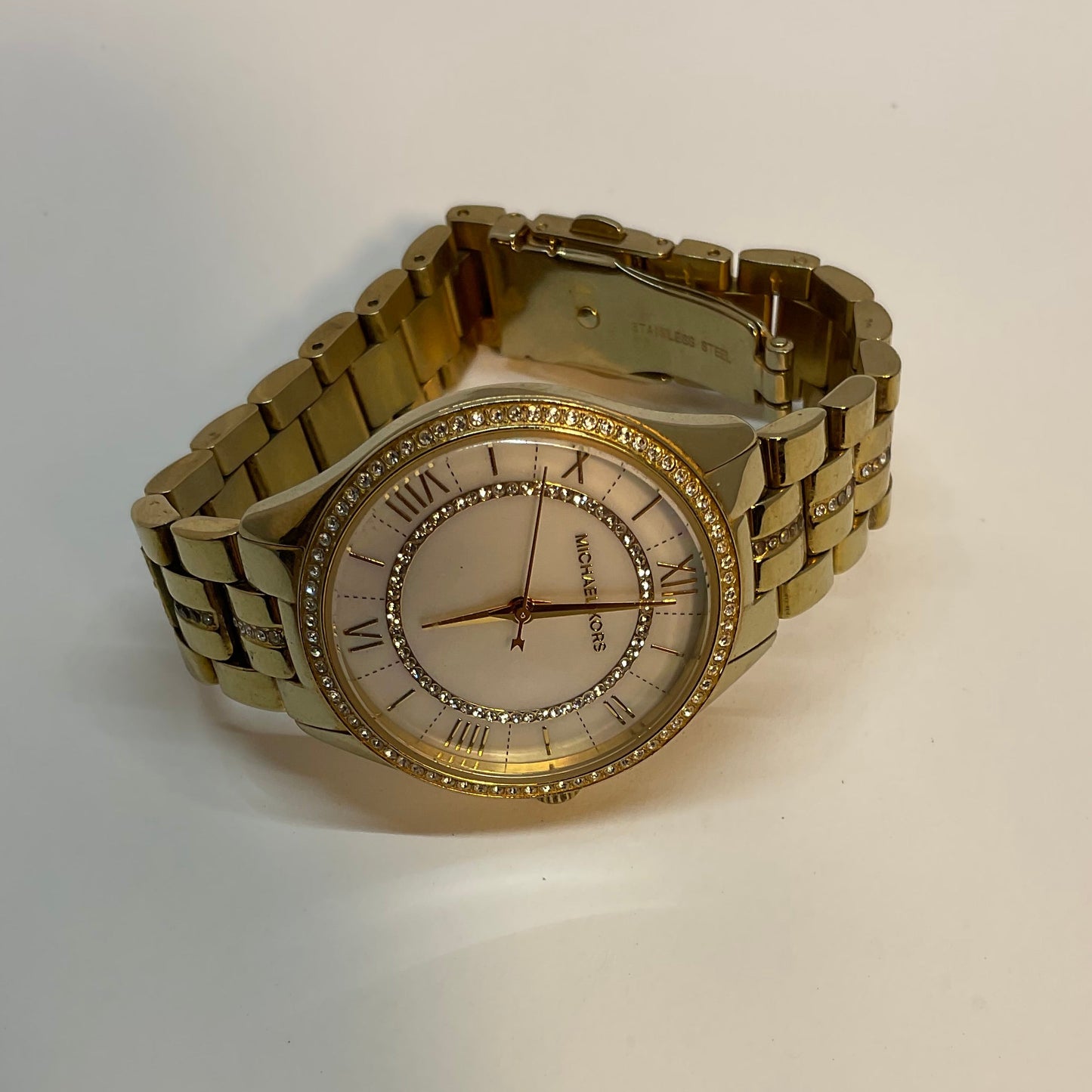 Michael Kors Mini Lauryn Pave Gold Tone Watch Model MK3899