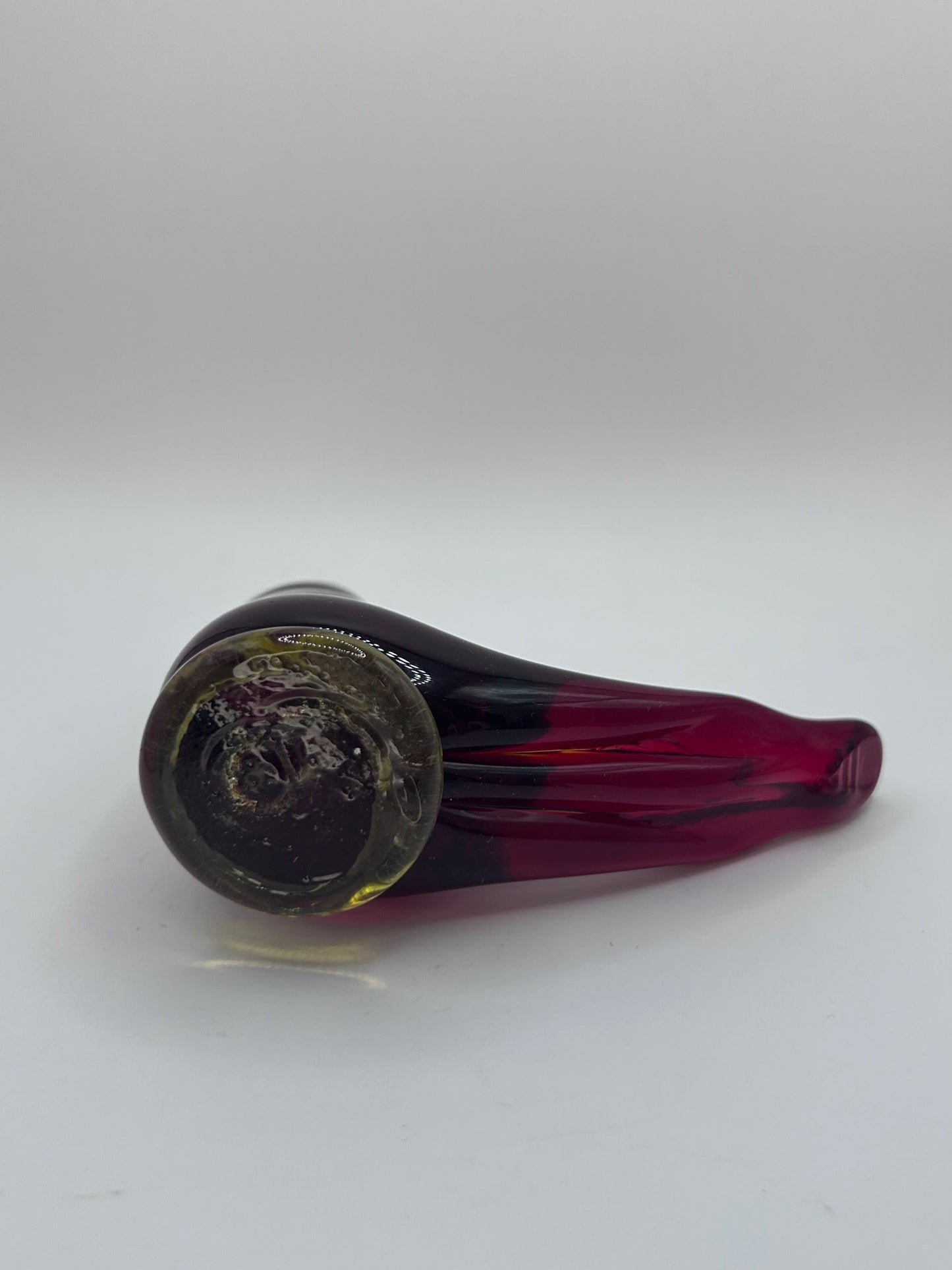 Cardinal of Love Hand-Blown Murano Style Red Glass Yellow Base Art Figurine