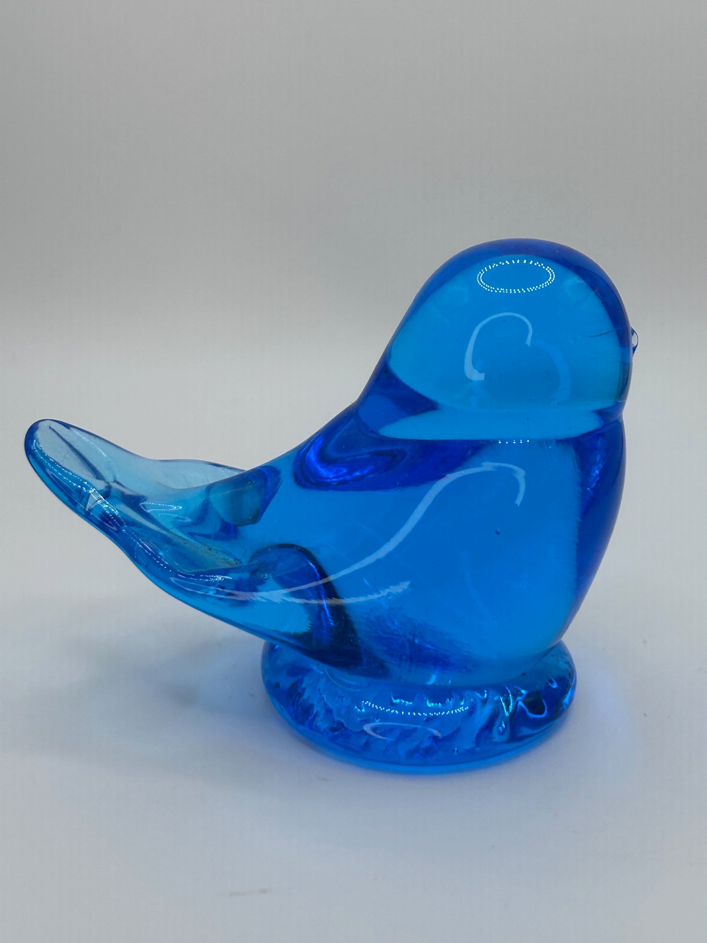 Leo Ward Vintage 1993 Artist Signed Bluebird of Happiness Hand Blown Glass Figurine