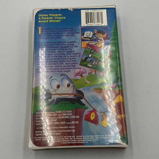 Disney Presents The Brave Little Toaster Vintage 1991 VHS Video Tape