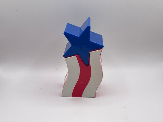 Avon Star Spangled Serveware Collection Patriotic American Flag Themed Salt & Pepper Shakers Set New in Box