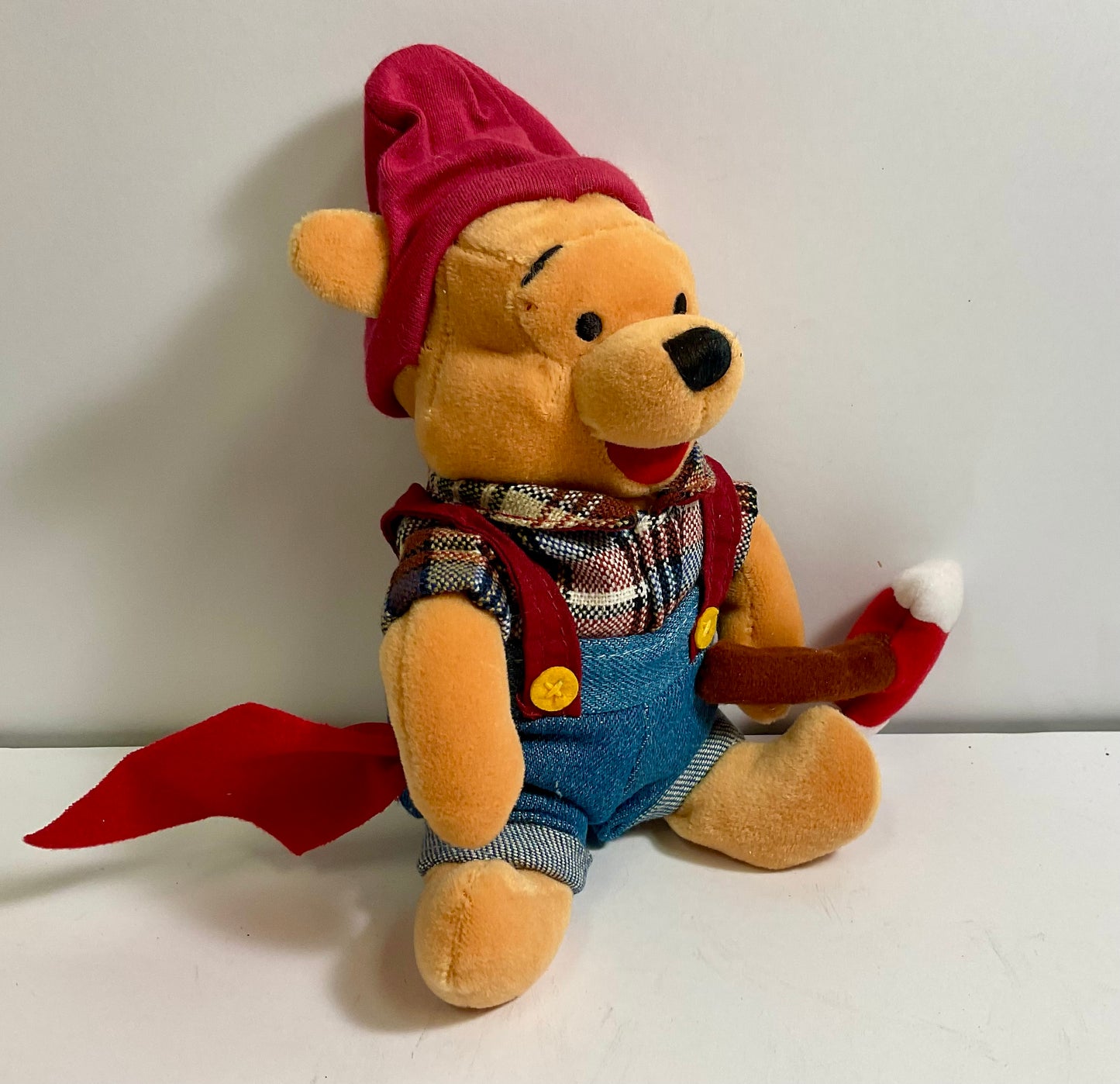 Winnie the Pooh Lumberjack Vintage Mini Beanbag Plush Disney Store Collectible