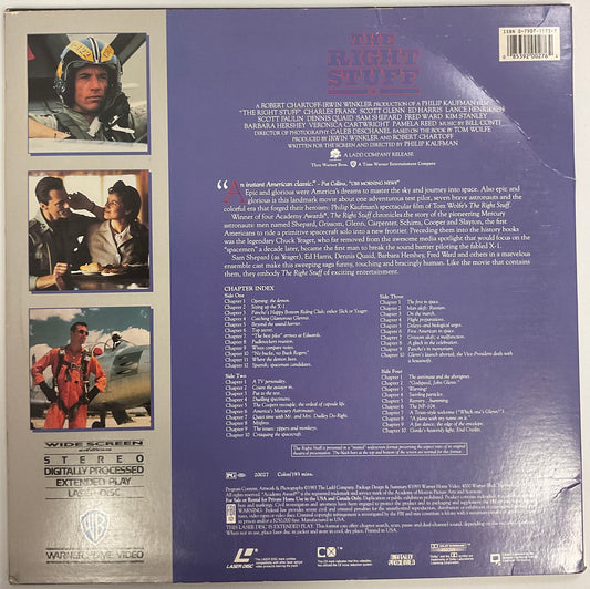 The Right Stuff Laser Disc Movie