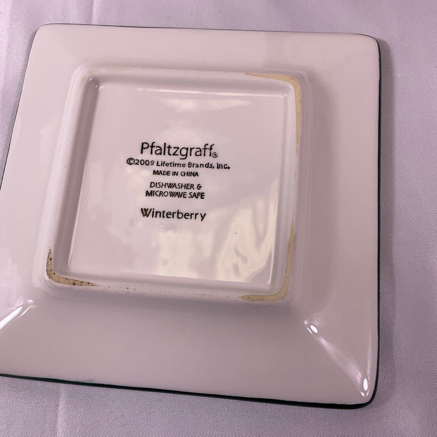 Pfaltzgraff Winterberry Peace Joy 2 Appetizer Plate Set 5.5 Inch Square New in Box