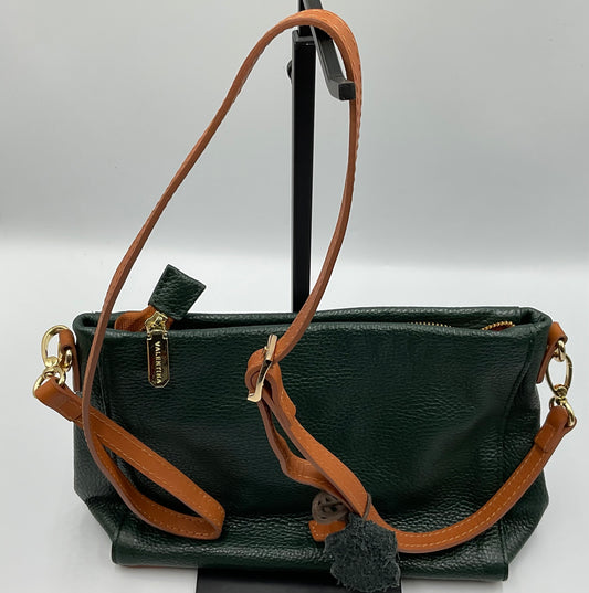 Valentina Italia Genuine Pebbled Leather Dark Forrest Green