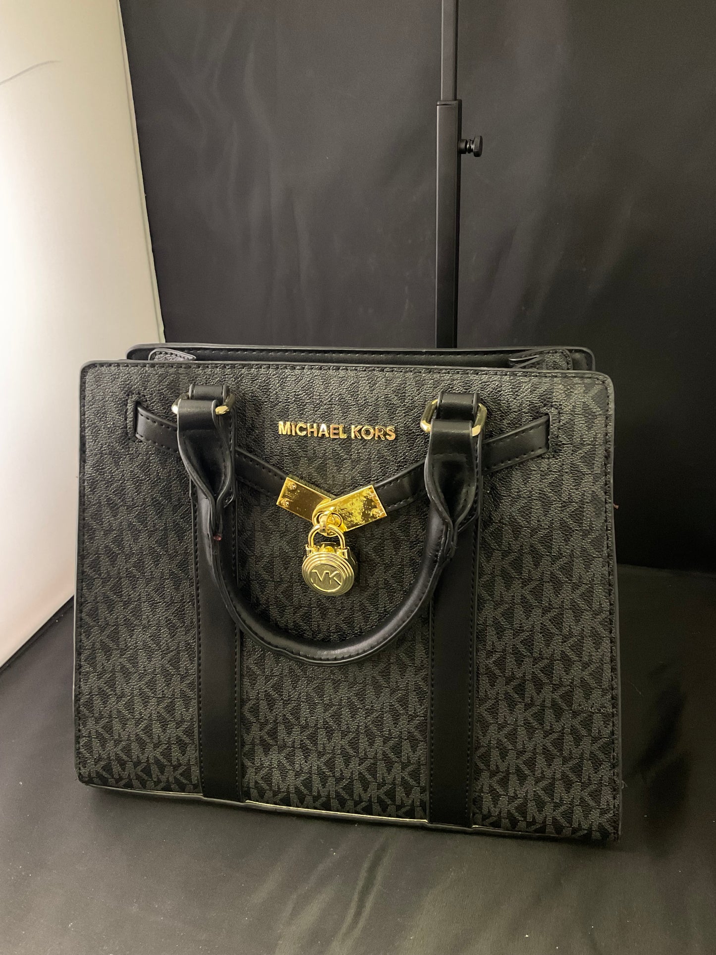Michael Kors Black MK Design Handbag