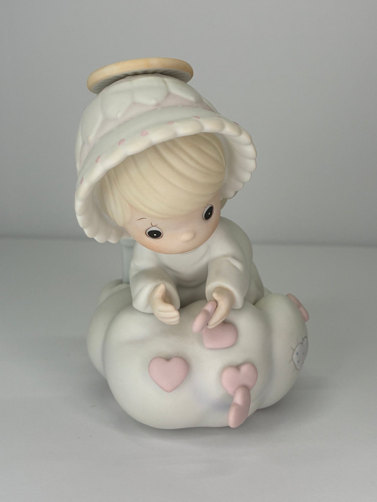 Precious Moments Vintage 1987 Sending You My Love Hand Painted Porcelain Collectible Figurine with Original Box
