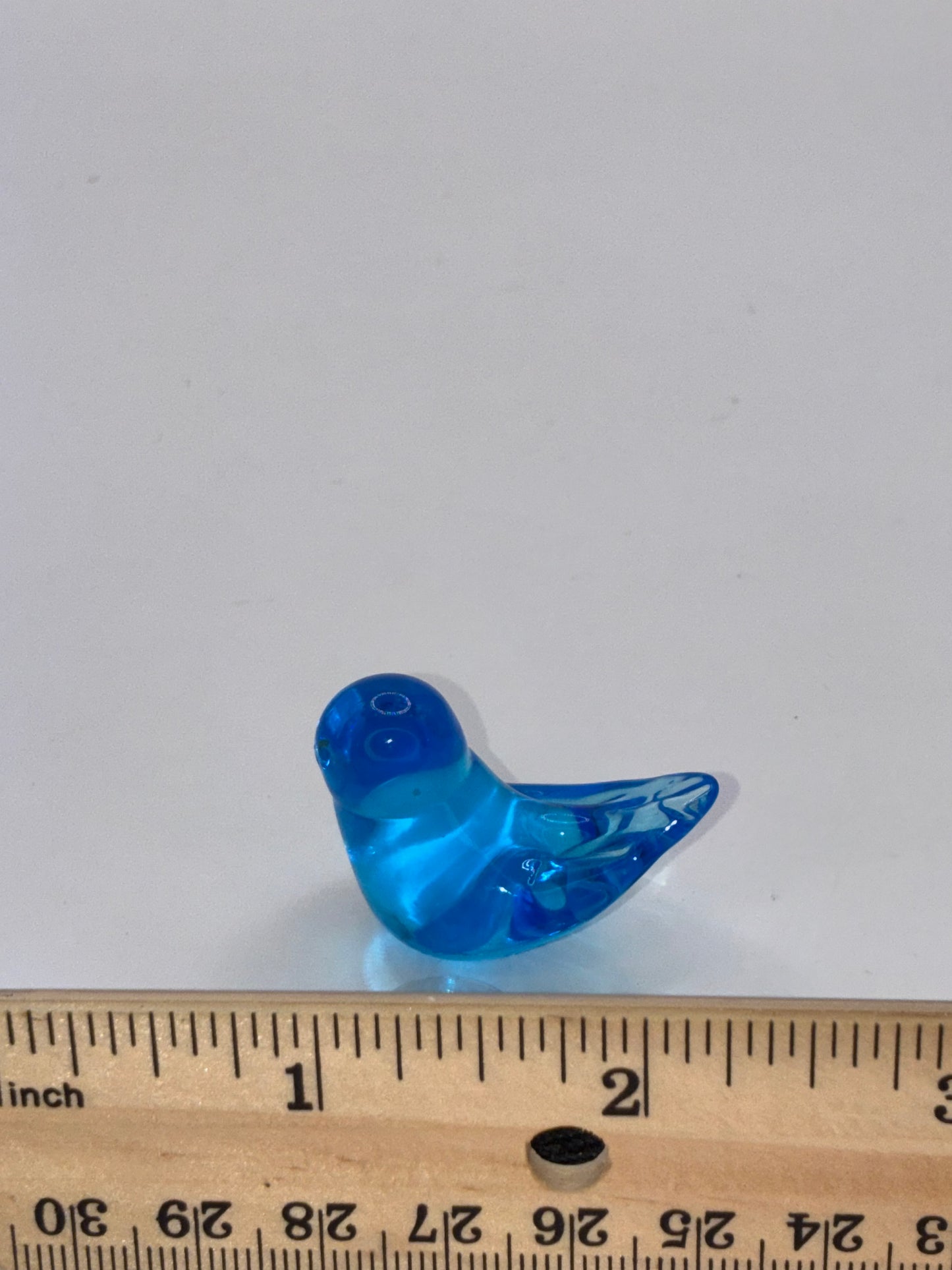 Handmade Miniature Artisan Bright Blue Mini 1 Inch Glass Bird