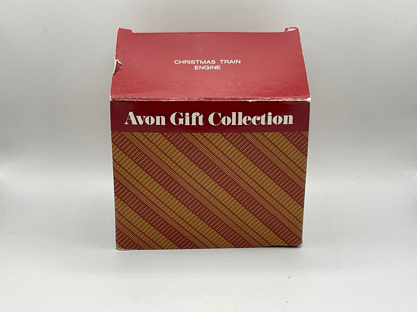 Avon Gift Collection Vintage Wooden Santa Claus Train Engine Christmas Holiday Seasonal Ornament in Original Box