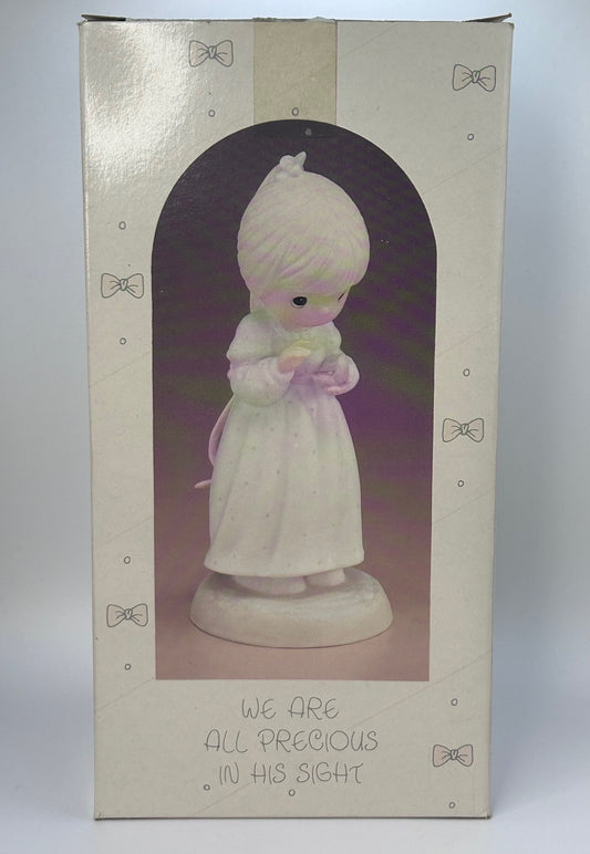 Precious Moments Vintage 1987 We Are All Precious in His Sight Hand Painted Porcelain Collectible Figurine Original Box Mint