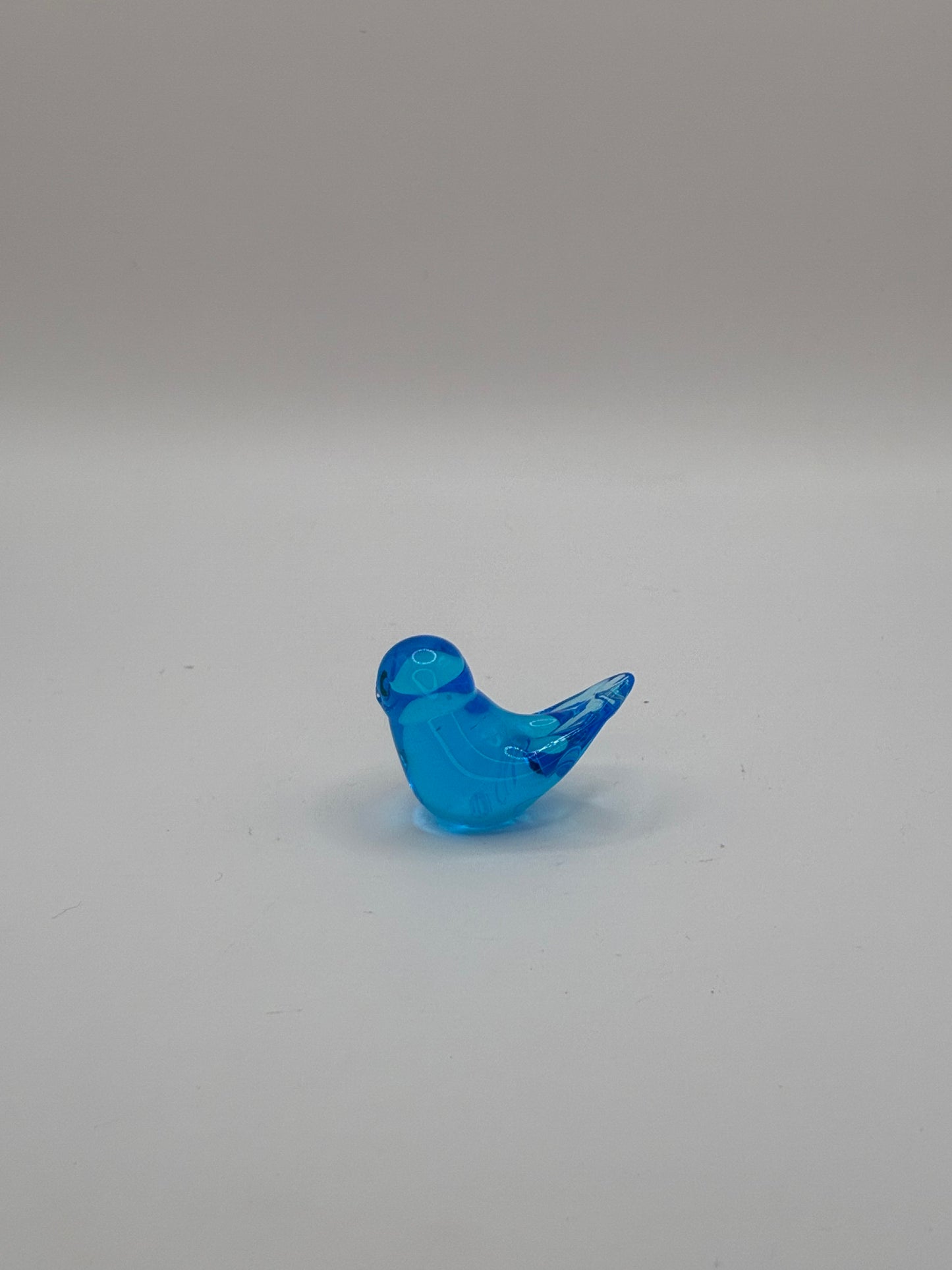 Handmade Miniature Artisan Bright Blue Mini 1 Inch Glass Bird