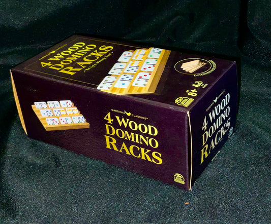 Four 4 Wood Domino Racks Cardinal Classics New in Original Box