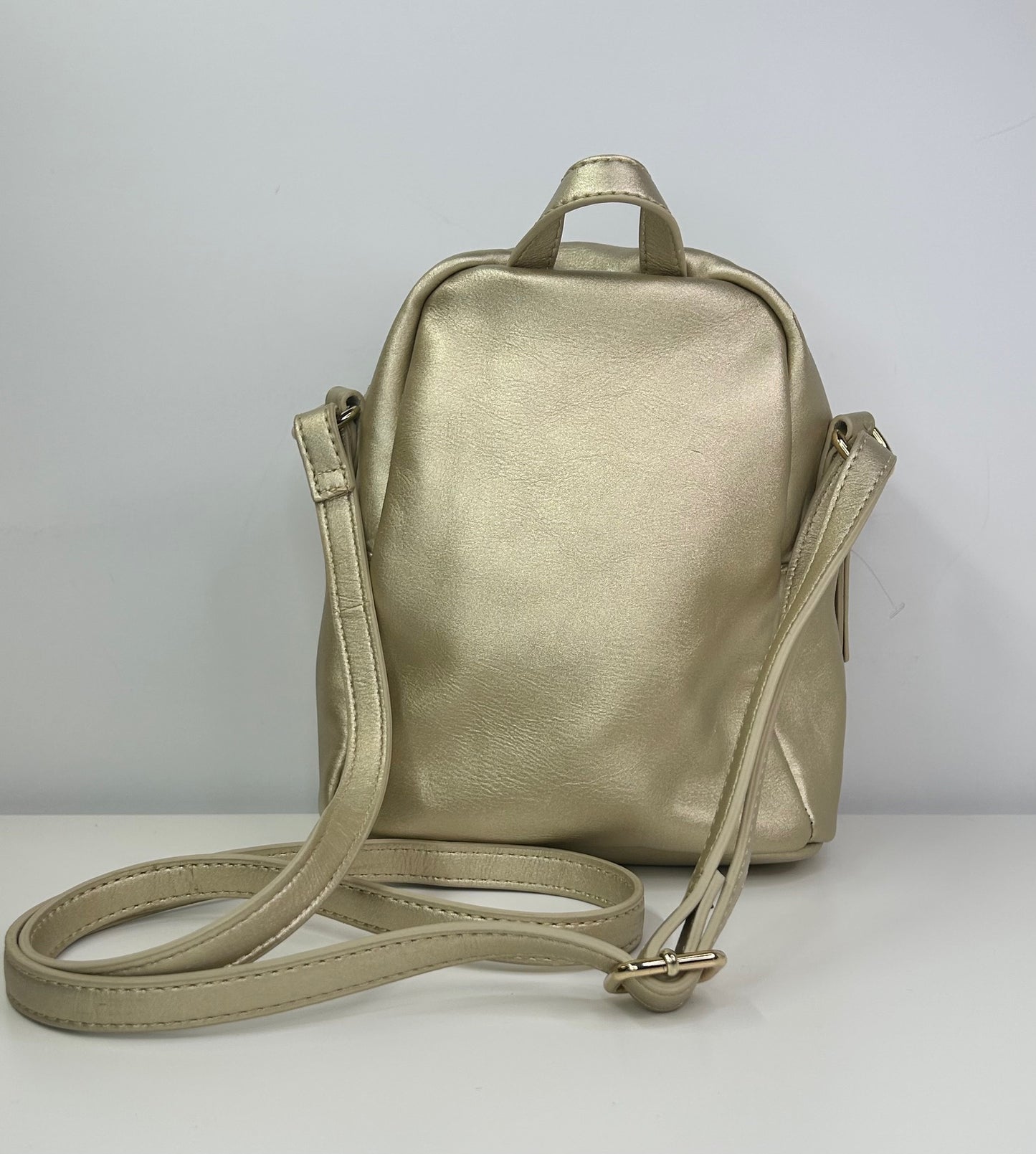 Tommy Hilfiger Gold Crossbody Mini Backpack Style Bag Handbag Purse