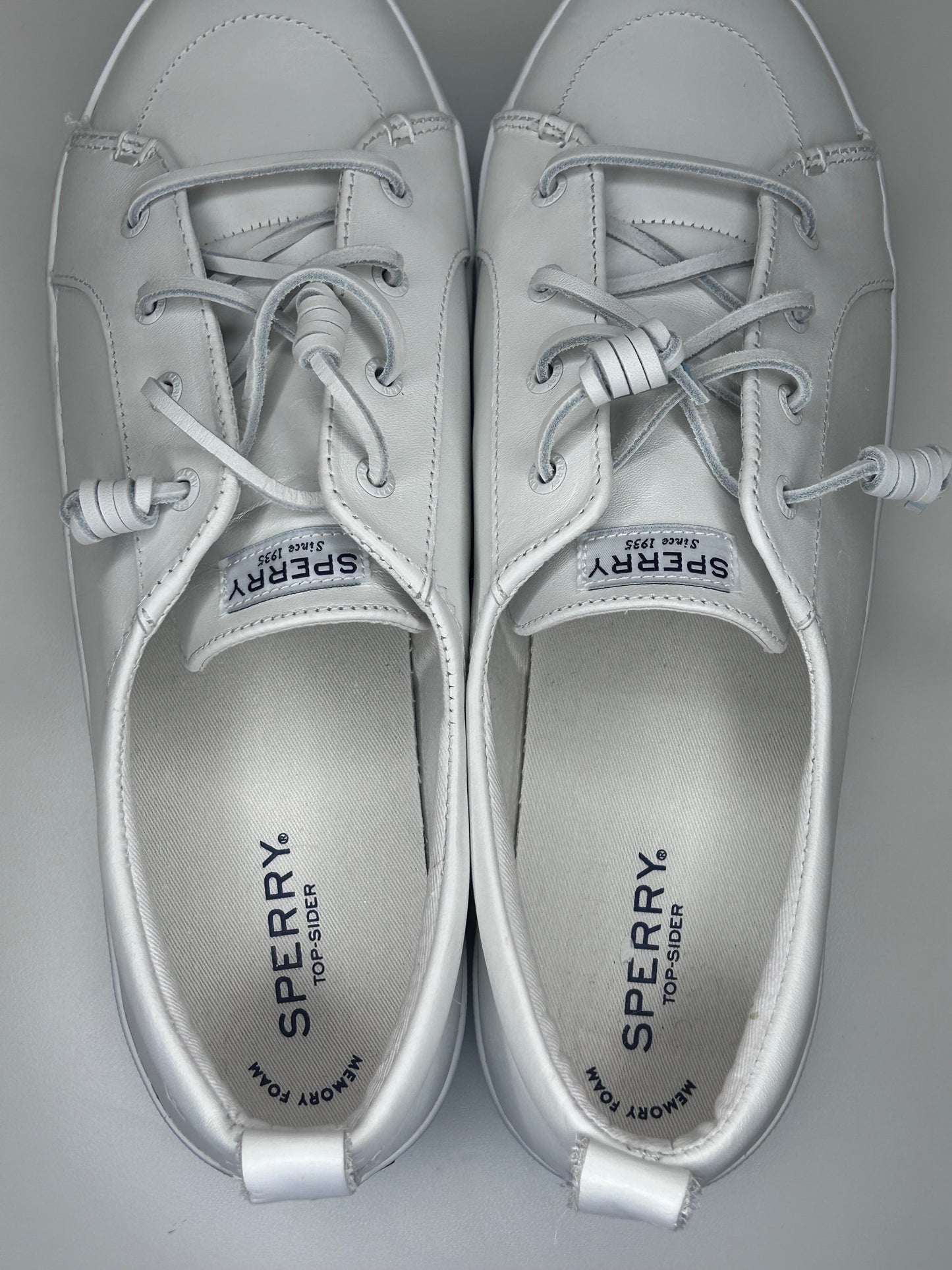 Sperry Topsiders White and Blue STS 87183 Womens Size 12 Not in Original Box