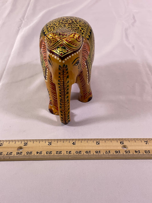 Hand Made & Painted Tan Brown Elephant Figurine