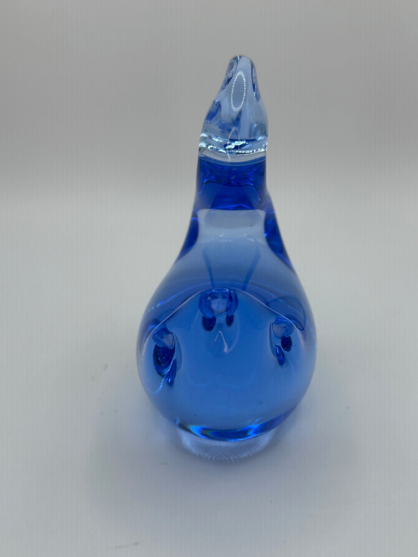 Blue Murano Style Hand-Blown Glass Swan Art Figurine