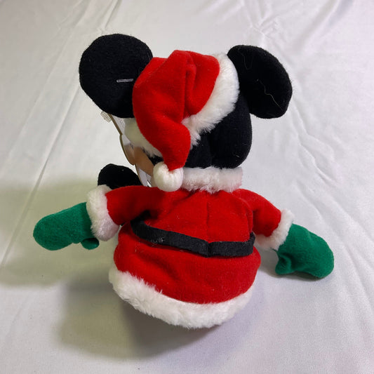 The Disney Store Mini Bean Bag Santa Mickey Mouse 8" Plush Toy New Christmas