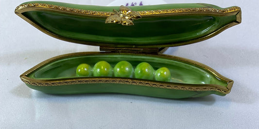 Peint Main Limoges France Authentic Vintage Collectible Hand Painted Porcelain Haricot Vert Green Bean