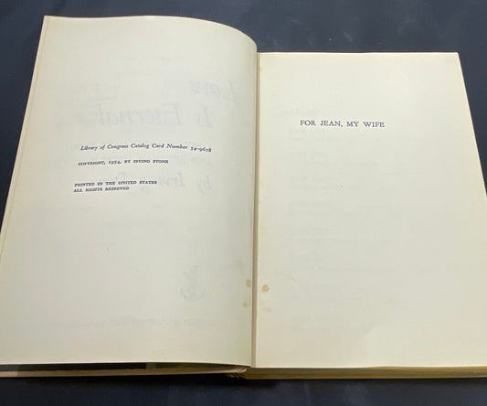 Love is Eternal By Irving Stone Vintage 1955 Hardcover Book