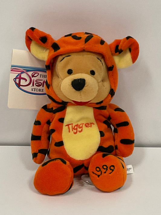 Pooh in Tigger Costume Winnie the Pooh Bear & Friends Vintage 1999 Mini Beanbag Beanie Plush Disney Collectible