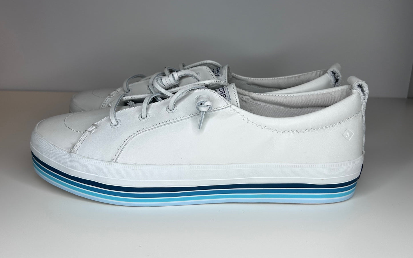 Sperry Topsiders White and Blue STS 87183 Womens Size 12 Not in Original Box