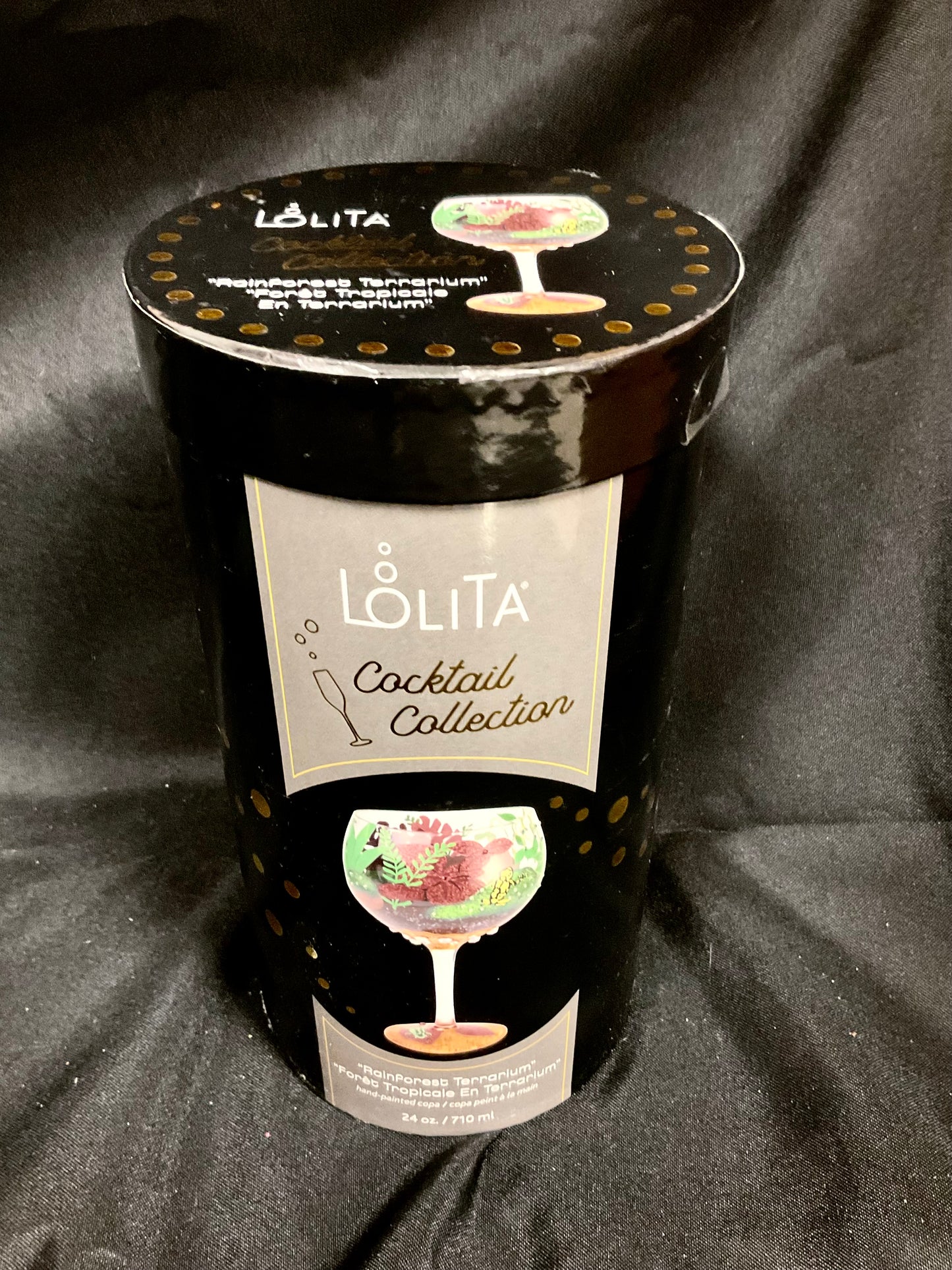 Lolita Cocktail Collection Artisan Hand-Painted Wine Glass Rainforest Terrarium Copa Goblet Style Cup Brand New in Original Package