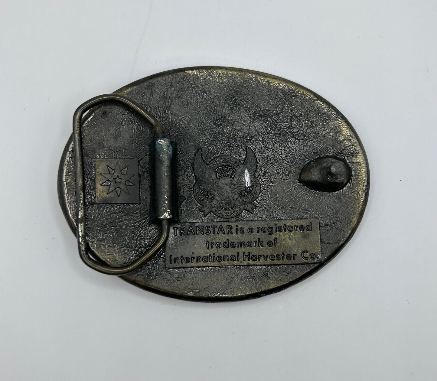 Transtar Eagle Trucking Vintage Brass Belt Buckle