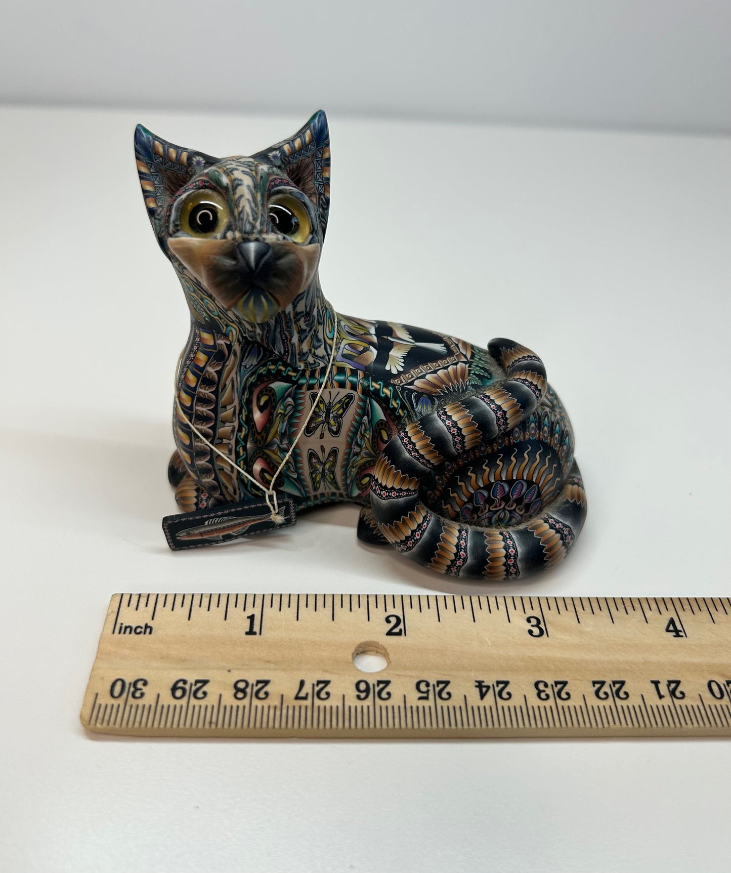 Jon Stuart Anderson Artist Polymer Clay Cat Figurine Feline Handmade Sculpture Art