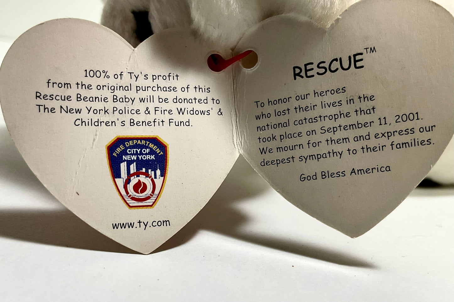 Rescue the Dog Commemorative September 11th (9/11) Beanie Baby Vintage 2001 Ty Beanie Babies Collection