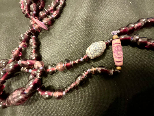 Purple Long Beaded Fashion Jewelry Necklace