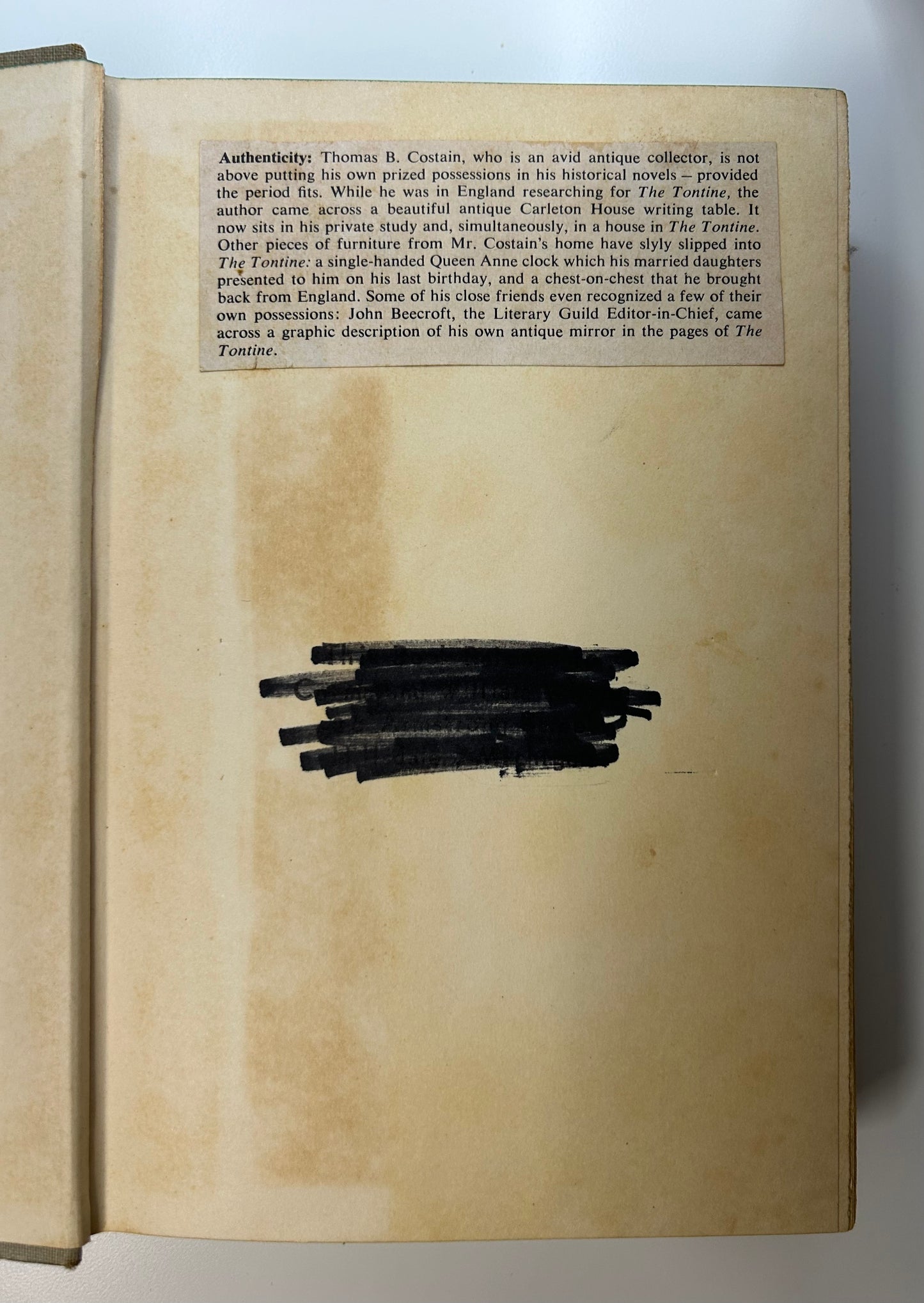 The Tontine by Thomas B. Costain 1955 Hardcover #1