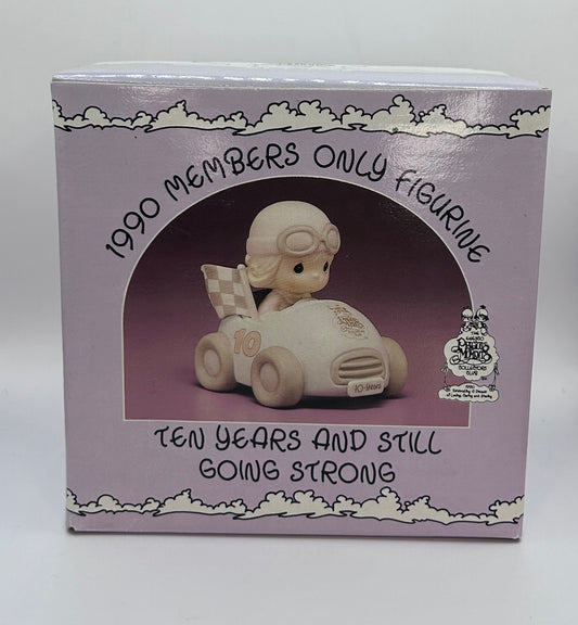 Precious Moments Vintage 1990 Members Only Figurine Ten Years And Still Going Strong