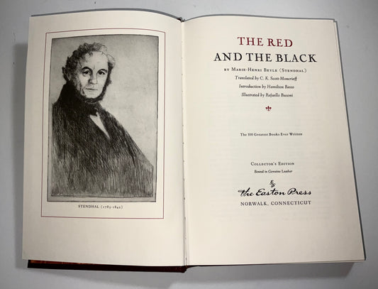 The Red and The Black by Marie-Henri Beyle (Stendhal) Vintage 1980 Easton Press 100 Greatest Books Ever Written Leather-Bound Collector's Edition