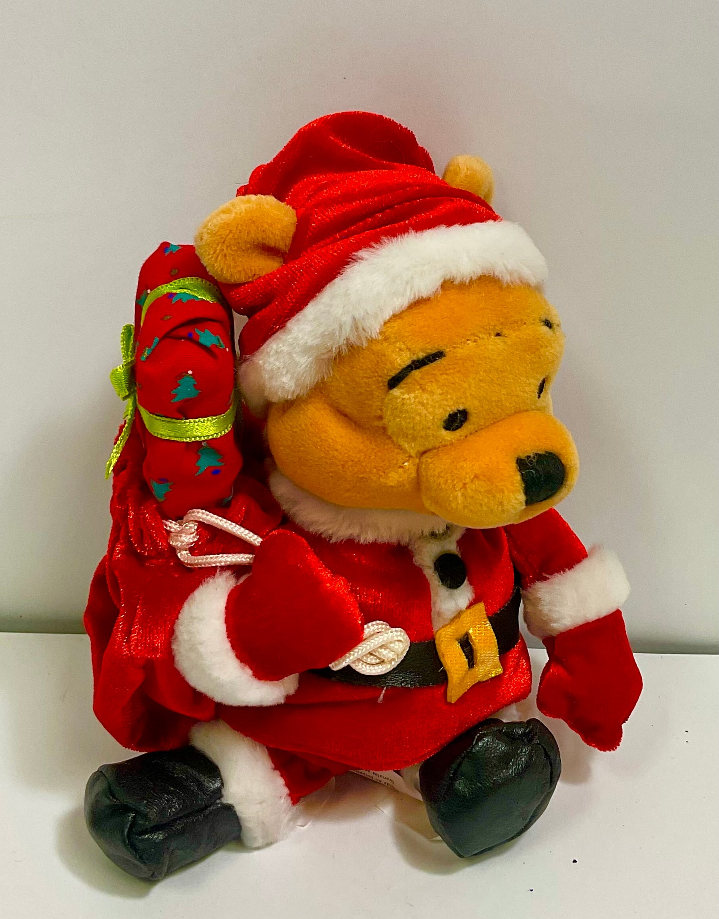Santa Claus Winnie the Pooh Bear & Friends Vintage Christmas Holiday Mini Beanbag Beanie Plush Disney Collectible