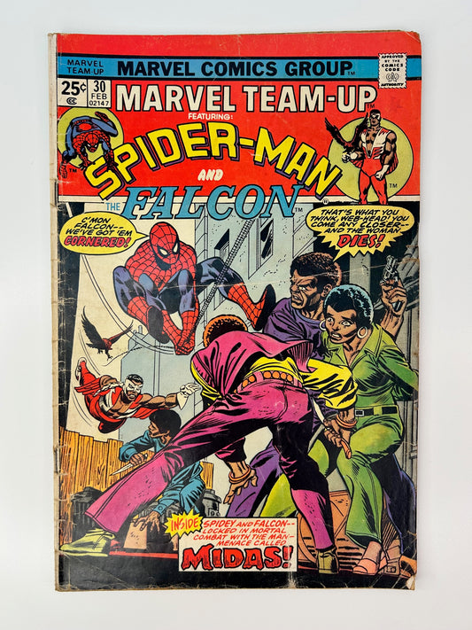 Marvel Team-Up Featuring Spider-Man and Falcon #30 Vintage 1975 Marvel Group Comic Book