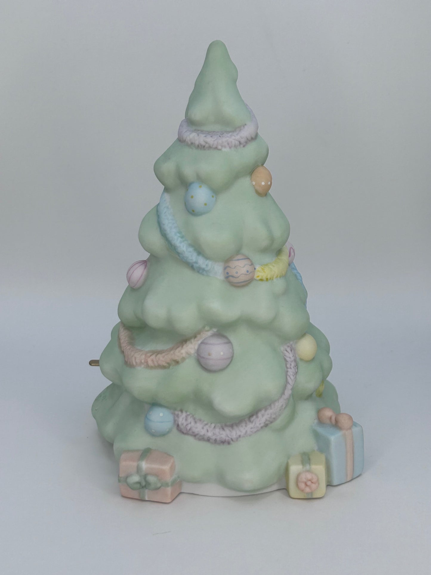 Precious Moments Porcelain Music Box Vintage 1985 Silent Night Hand Painted Figurine Orig Box