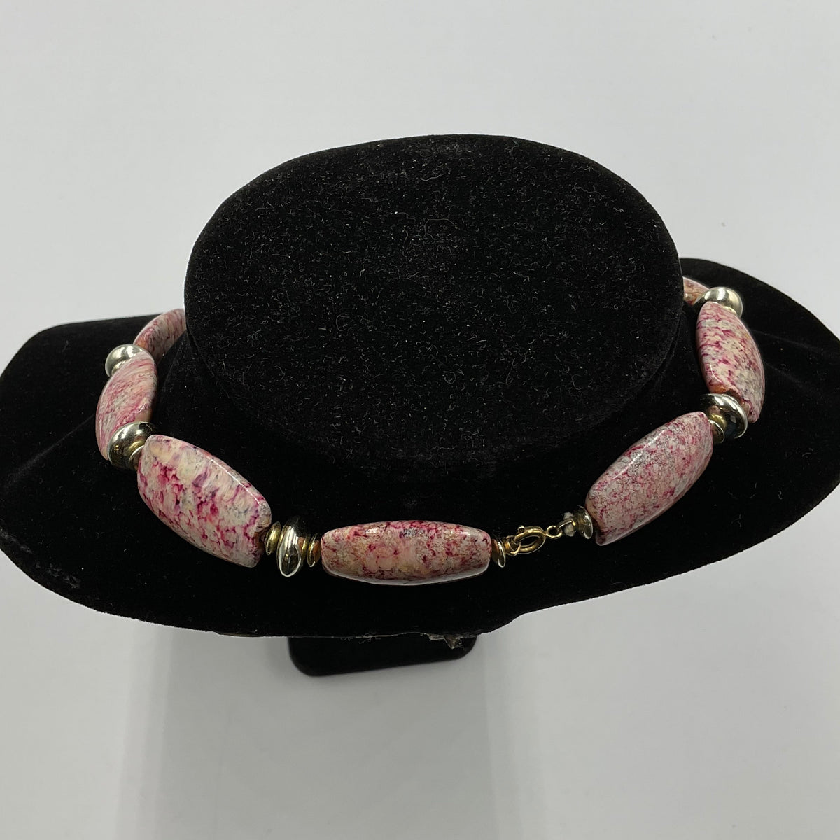 Pink Stone Bead Necklace