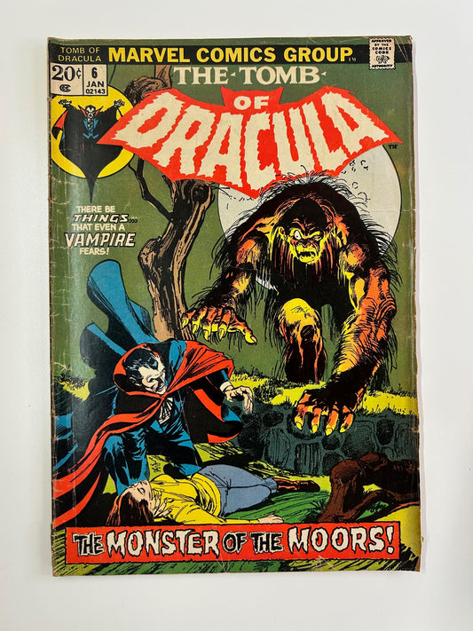 Tomb of Dracula #6 Vintage 1973 The Monster Of The Moors Marvel Group Comic Book