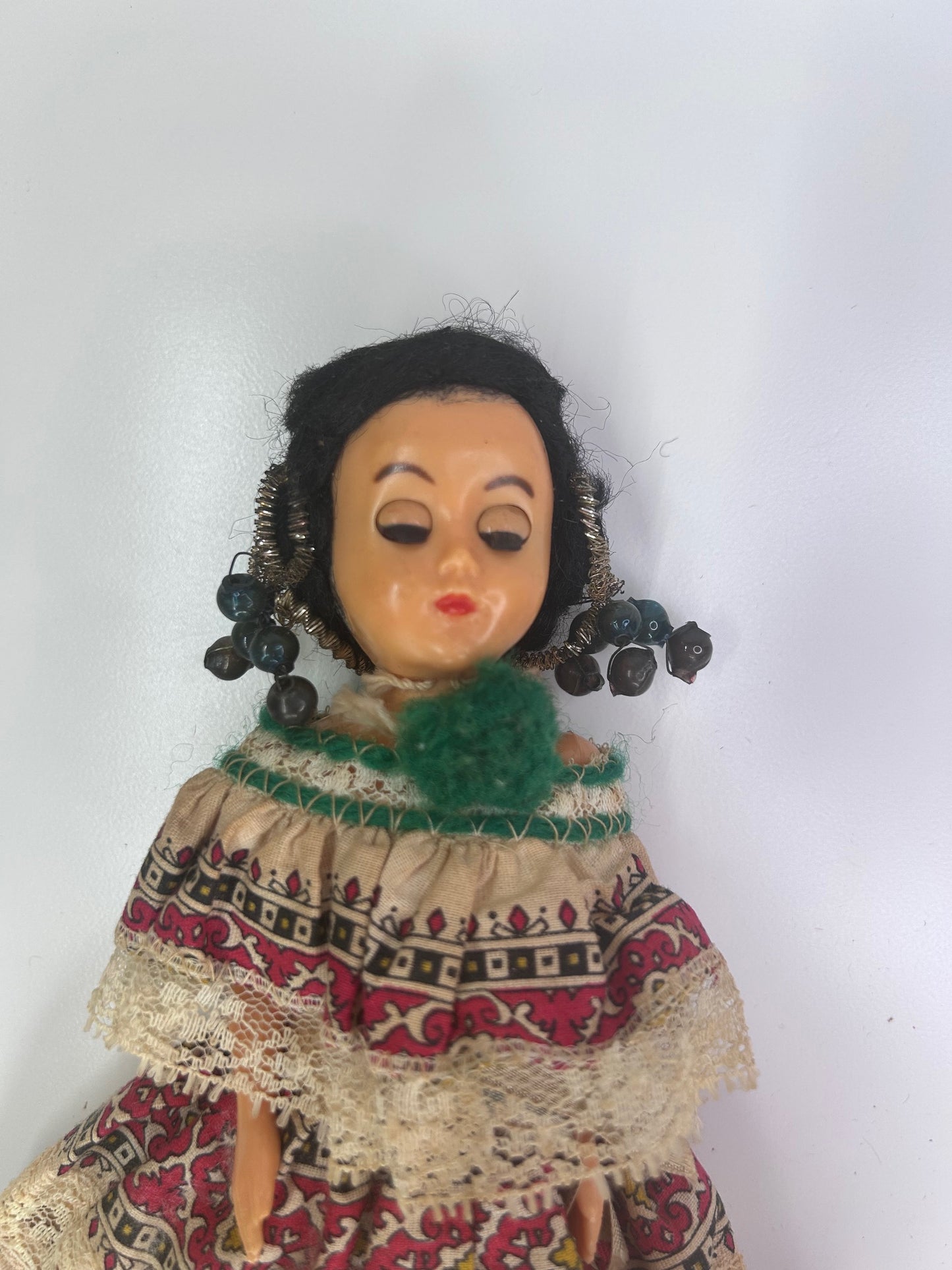 Handmade Authentic European Folk Doll Vintage Antique Eyes Open and Close