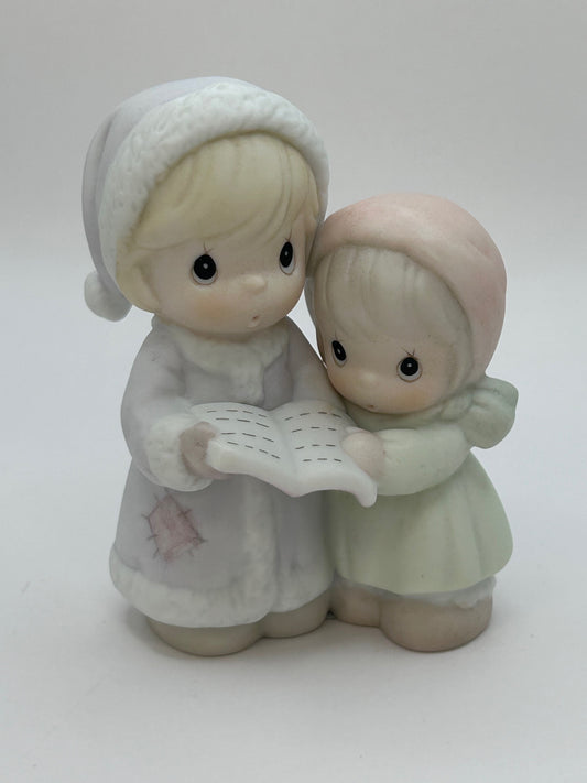 Precious Moments Vintage 1992 Aunt Ruth and Aunt Dorothy Two Girls Carolling