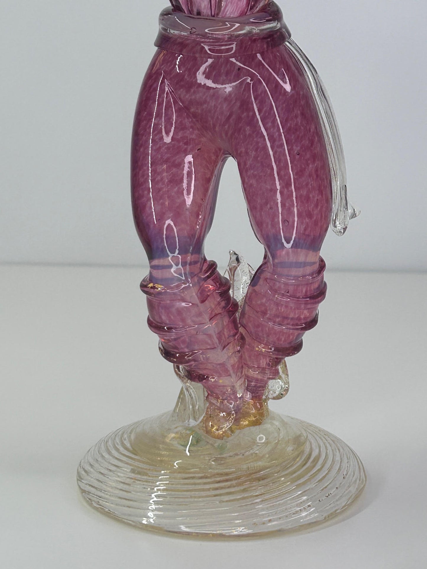 Ercole Barovier & Toso Vintage 1930-1960 Murano Glass Venetian Man Fruit Basquet Basket