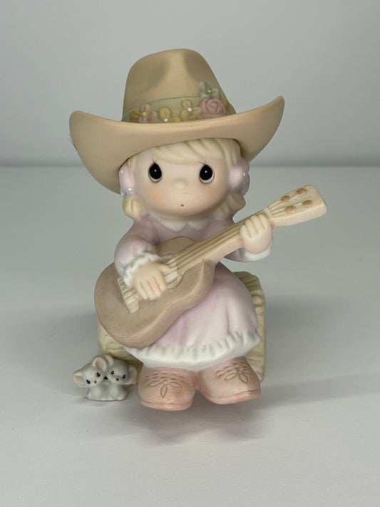 Precious Moments Vintage 1995 Hallelujah Hoedown Hand Painted Porcelain Collectible Figurine Original Box