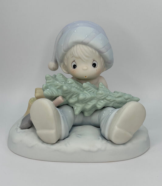Precious Moments Vintage 1989 Don't Let The Holidays Get You Down Figurine Original Box