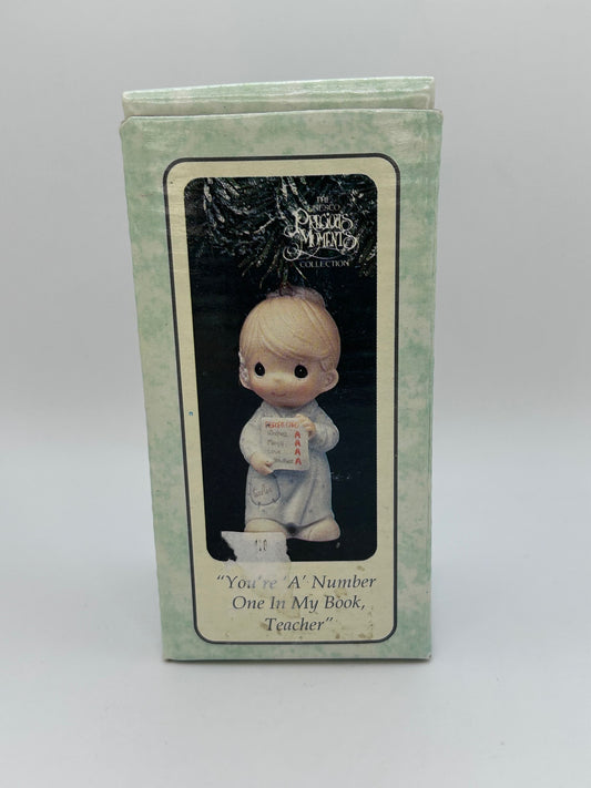 Precious Moments Vintage 1995 You're 'A' Number One In My Book Teacher Ornament