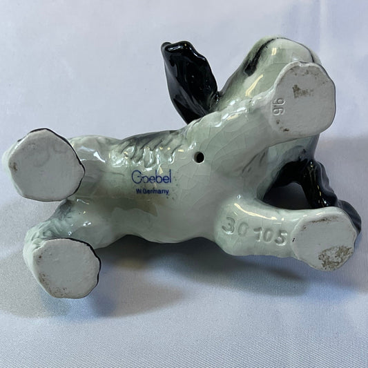 Goebel Vintage Black White Cocker Spaniel Dog Porcelain Figurine #30105 Made in West Germany