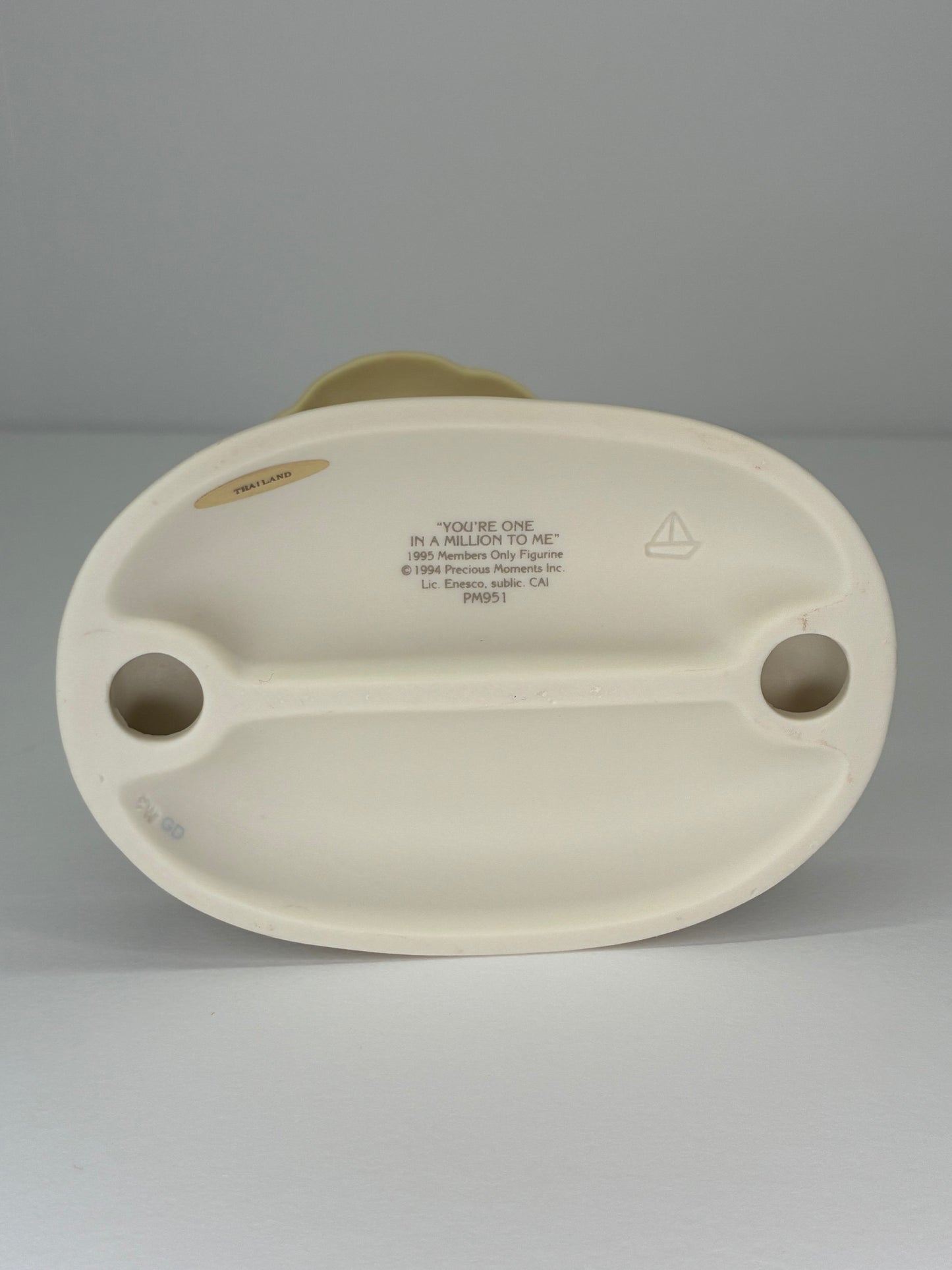 Precious Moments Vintage 1994 1995 Members Only Figurine "You're One in a Million to Me" Hand Painted Porcelain Collectible Figurine Original Box